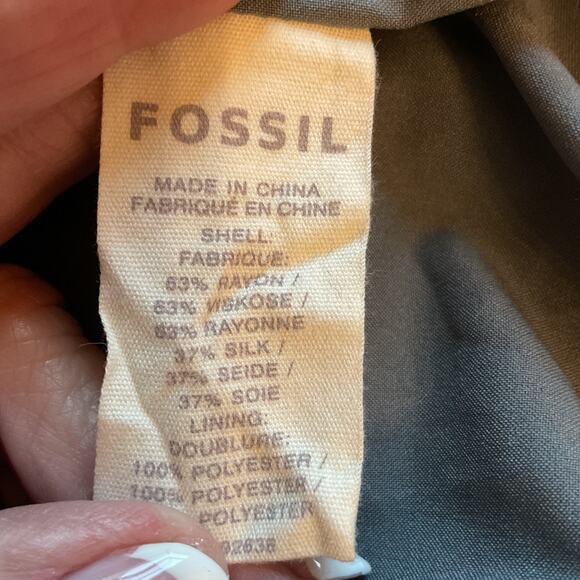 Fossil Black Milti Color Semi Sheer Lined Elastic Waist Mini Skirt S - Picture 6 of 8